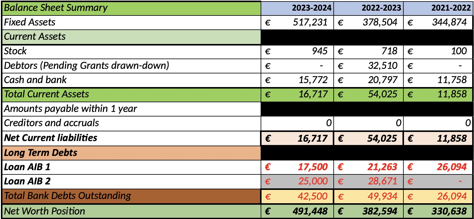 Balance Sheet Summary